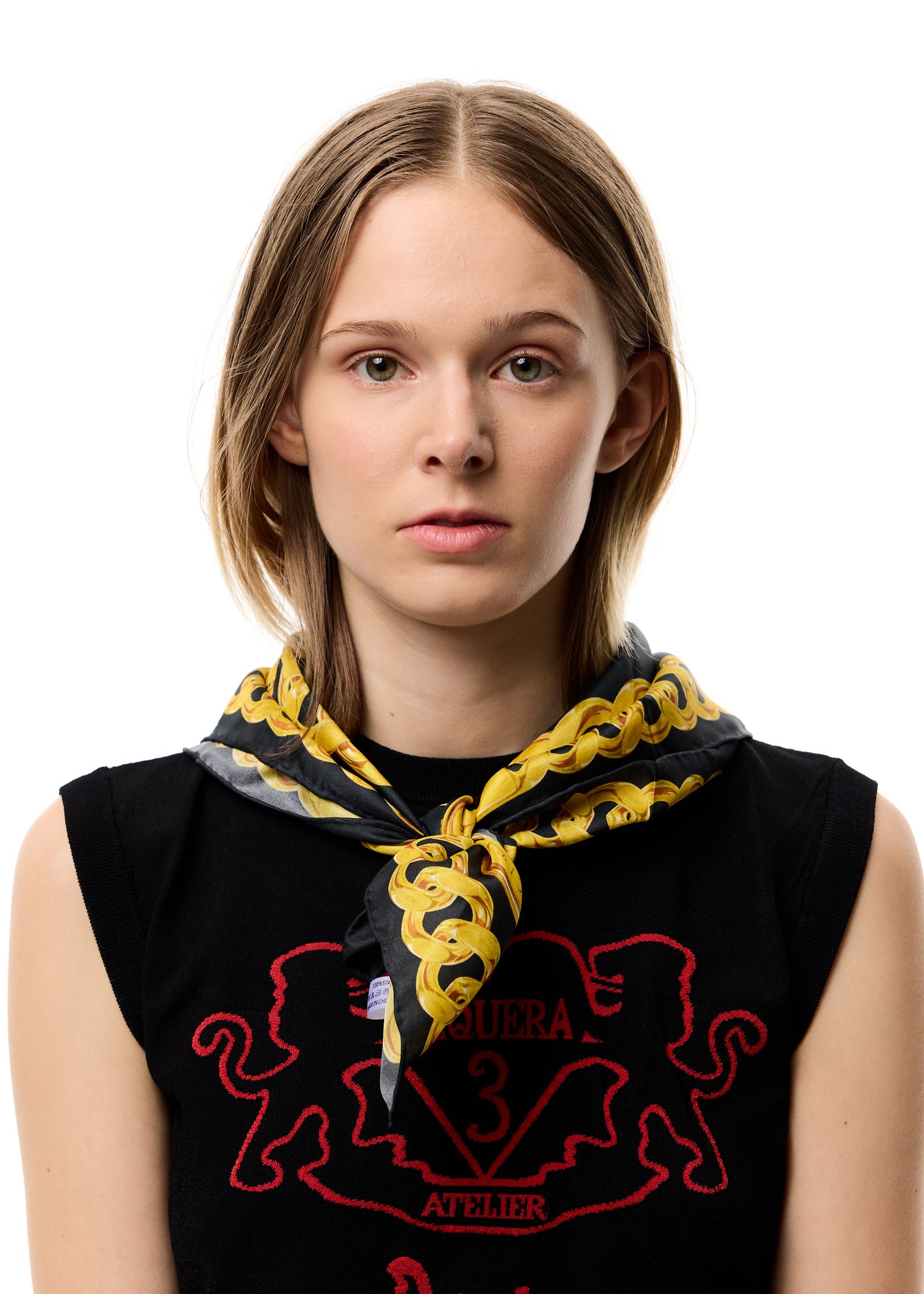 CHAIN PRINT SILK SCARF