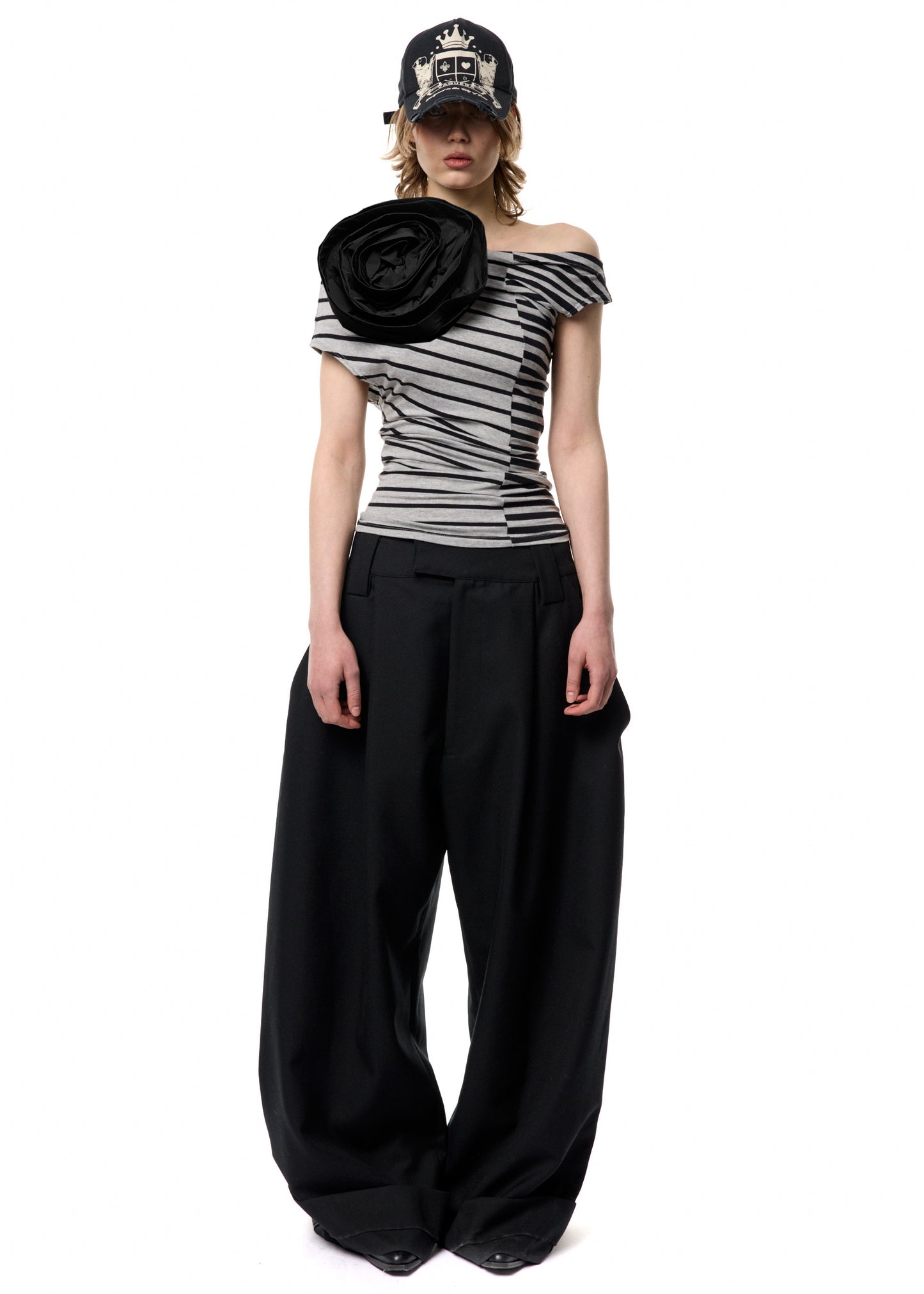 STRIPED CORSAGE TOP