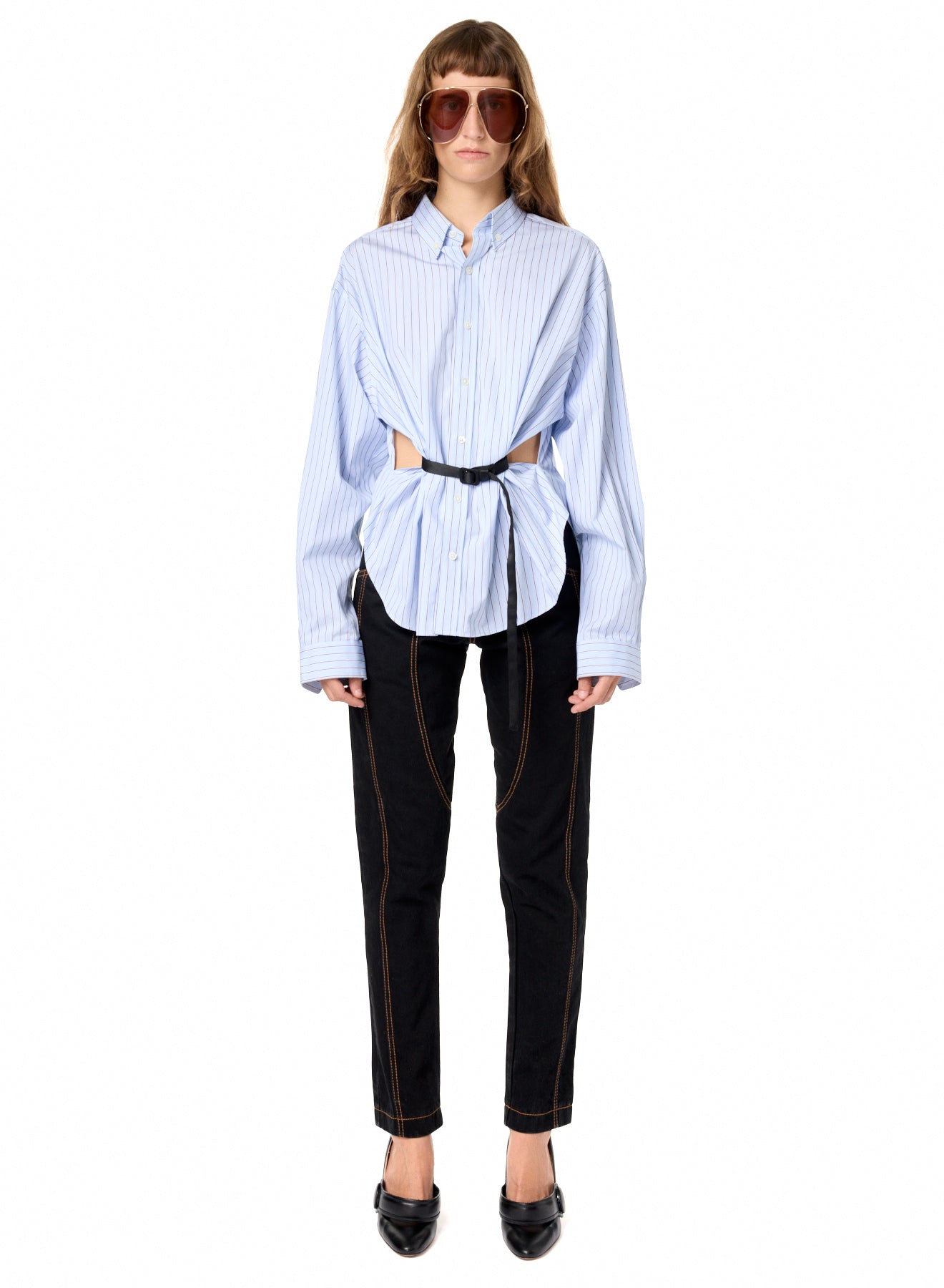 BLUE BELTED SHIRT