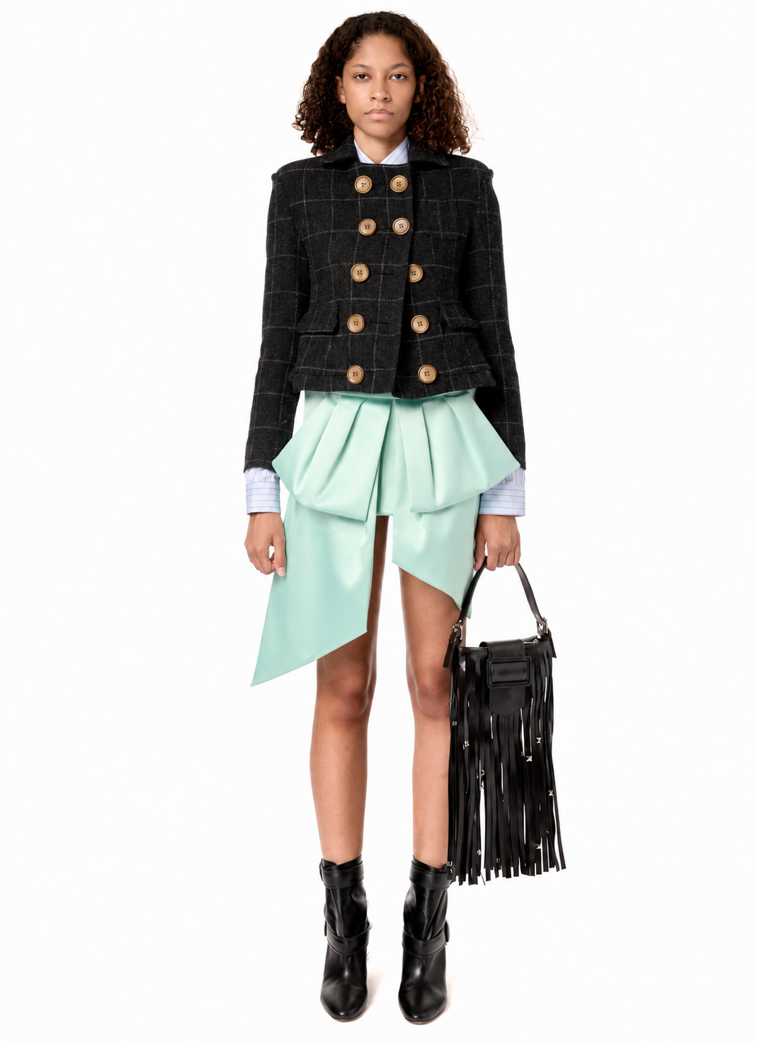 BLACK MINI FRINGE PURSE