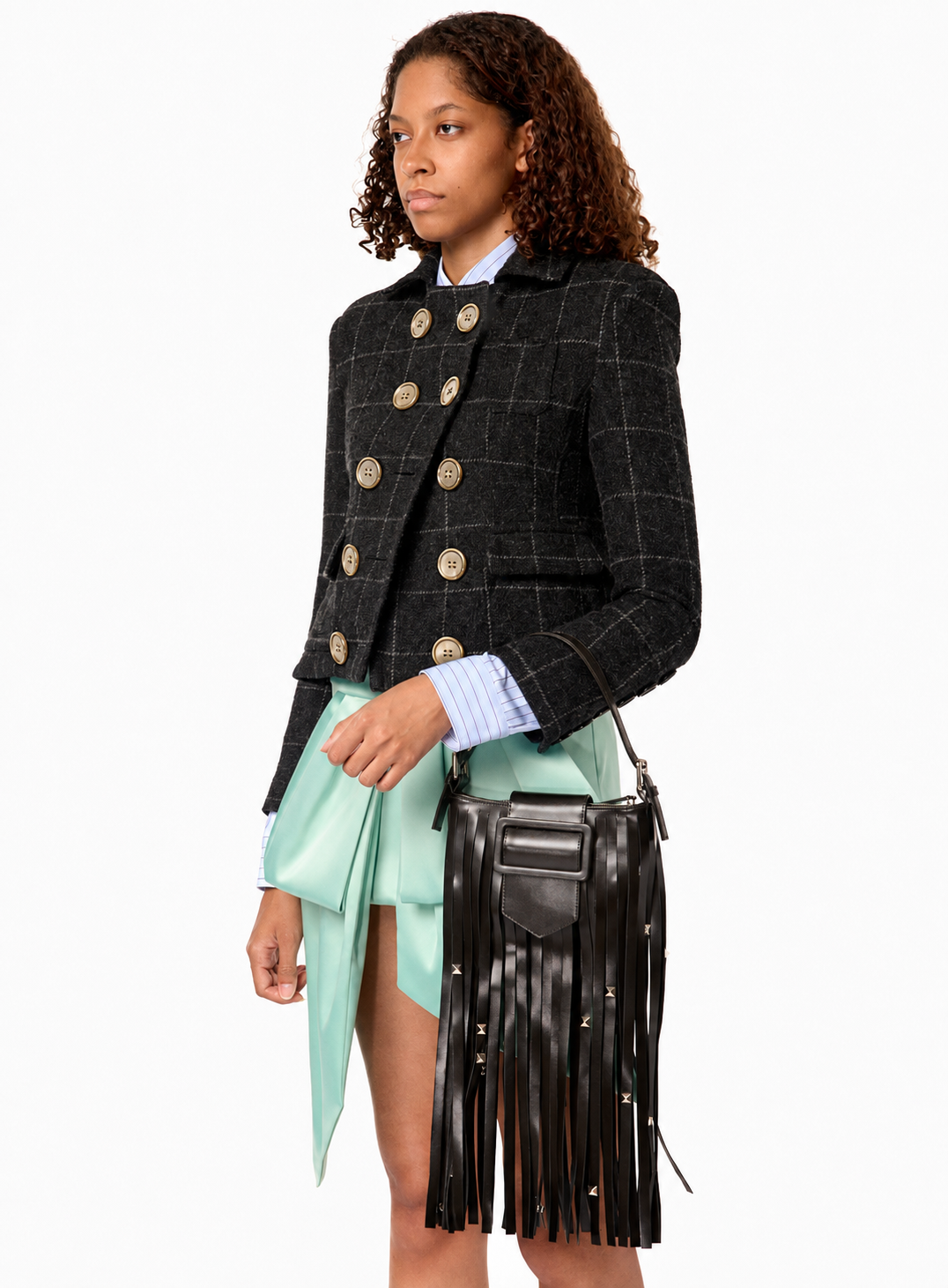 BLACK MINI FRINGE PURSE