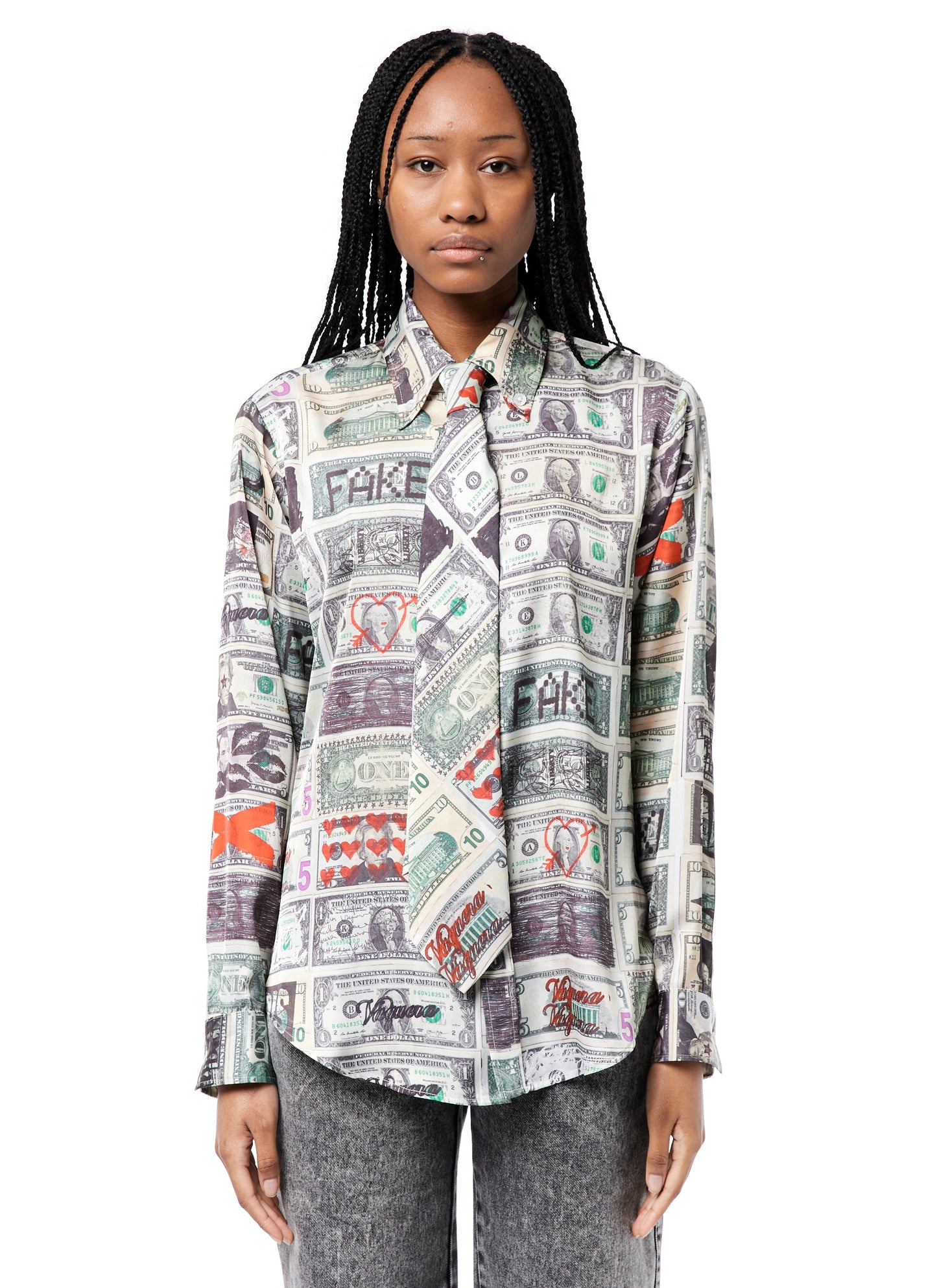 DOLLAR PRINT BUTTONDOWN