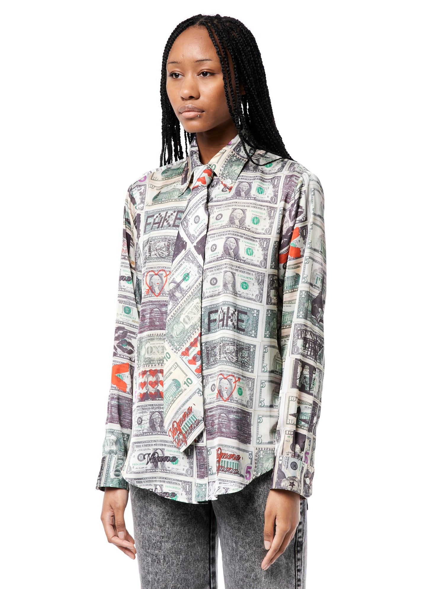 DOLLAR PRINT BUTTONDOWN