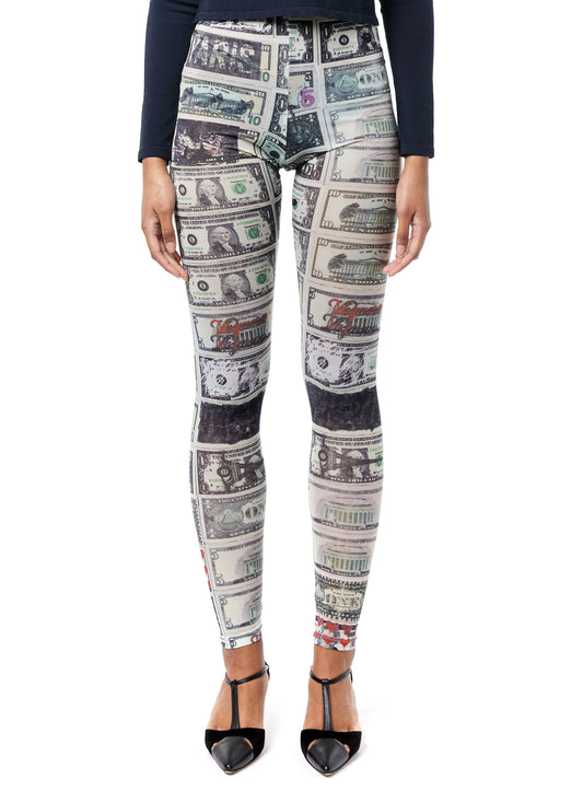 MESH DOLLAR PRINT LEGGINGS