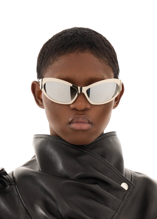 SILVER CAT EYE SUNGLASSES