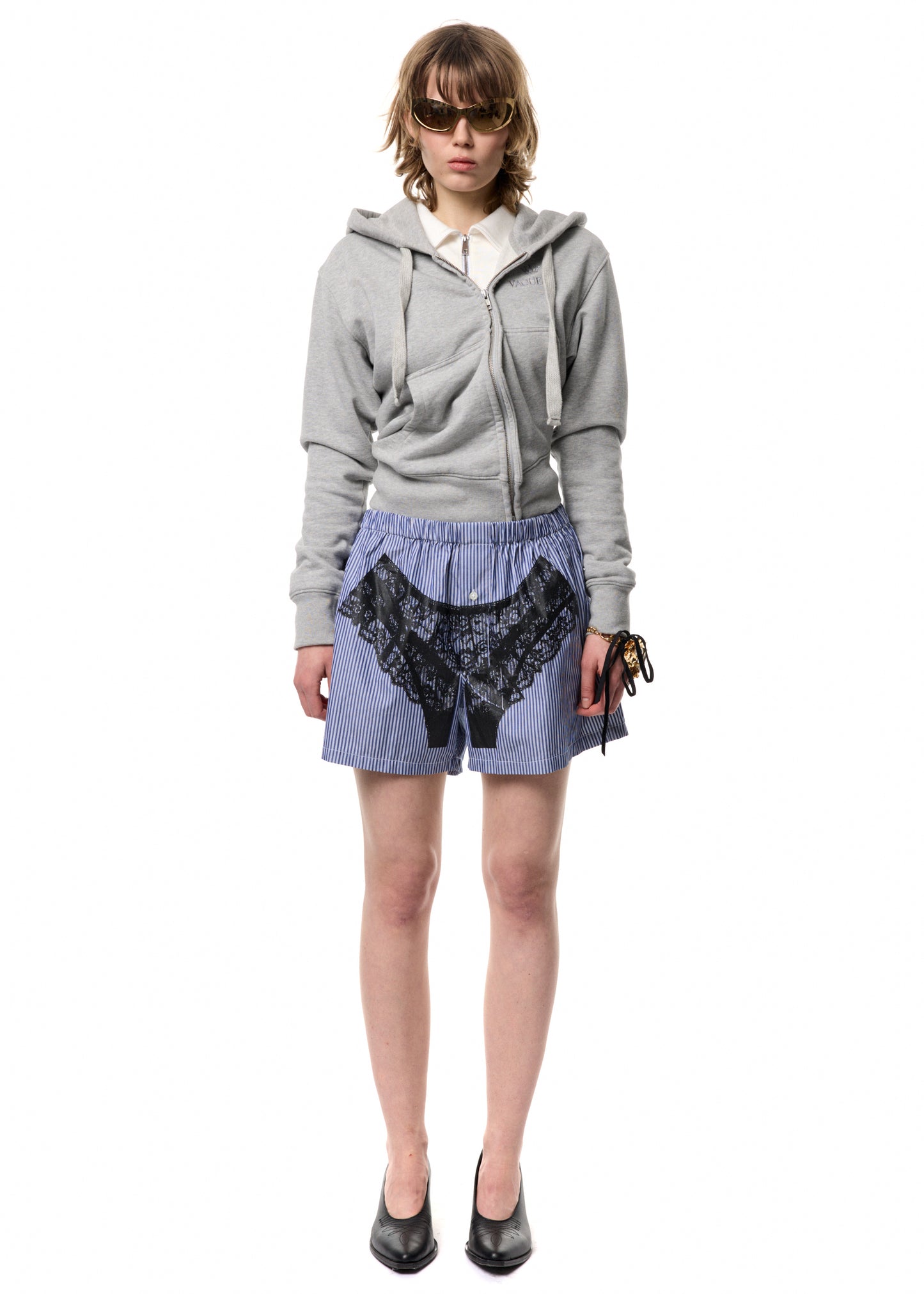 STRIPED TROMPE L'OEIL BOXER SHORTS