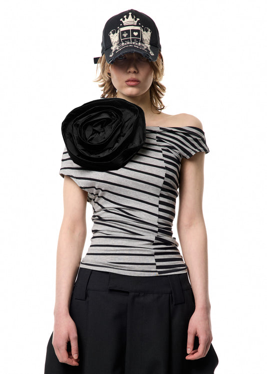STRIPED CORSAGE TOP