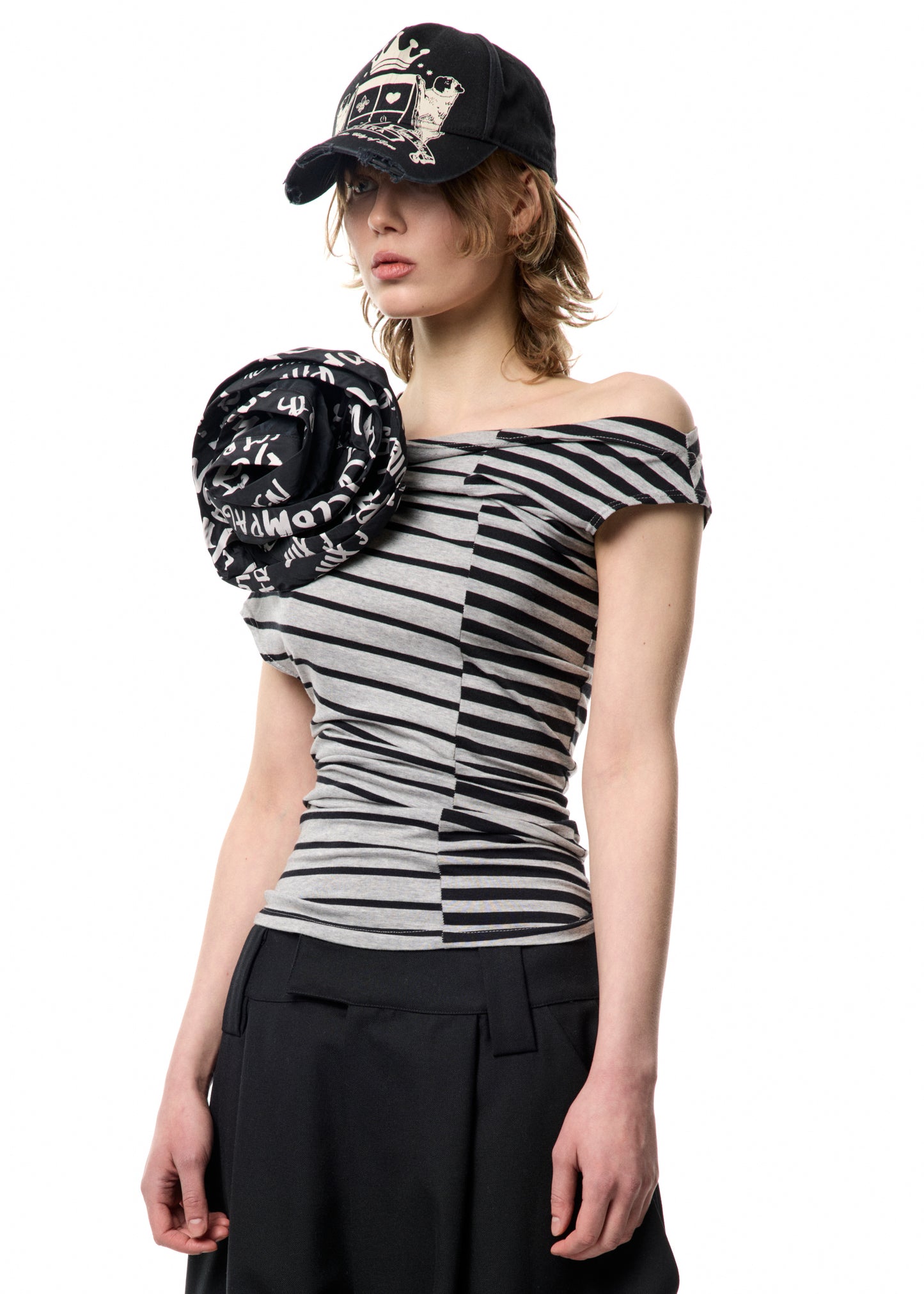 STRIPED CORSAGE TOP