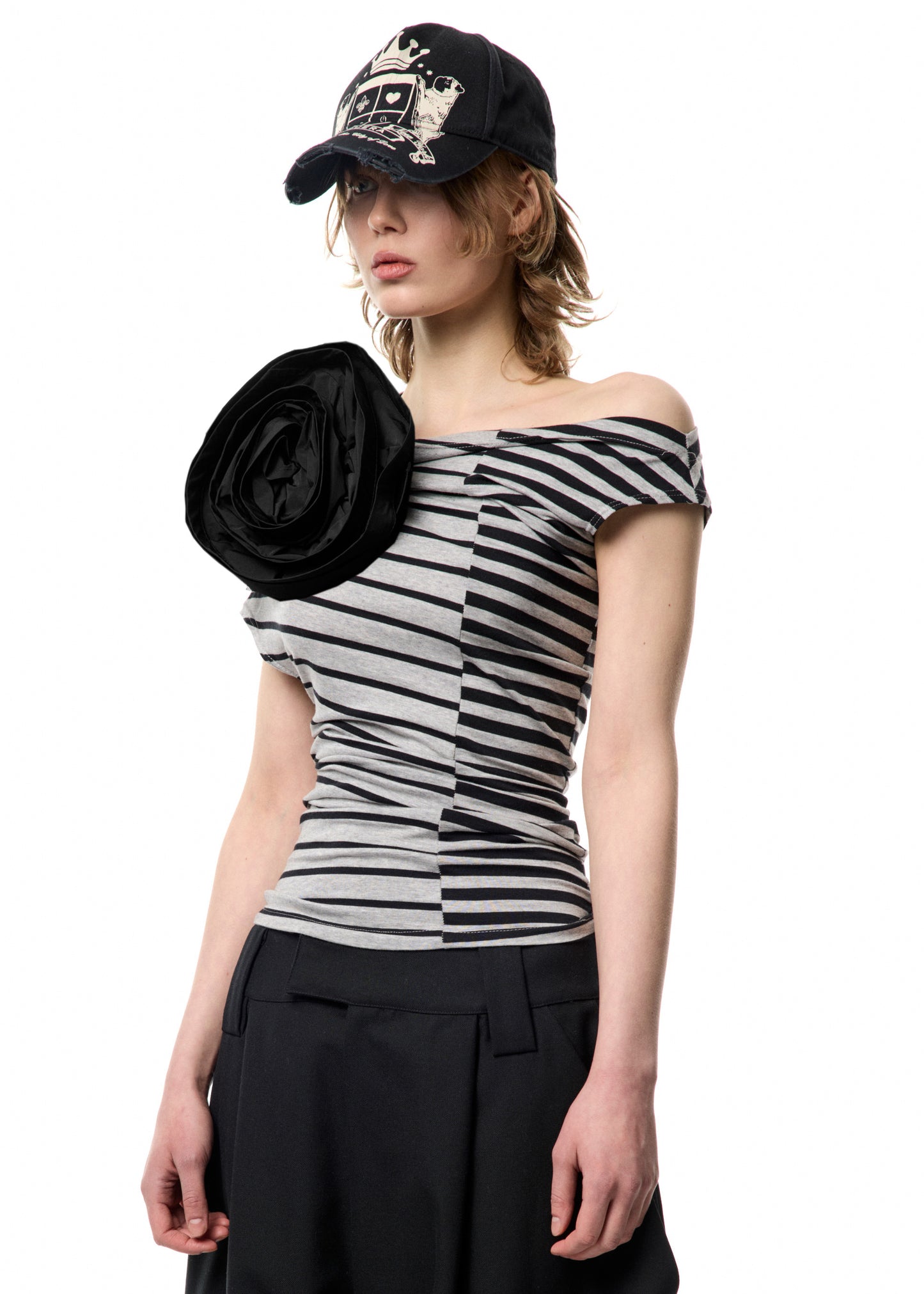 STRIPED CORSAGE TOP