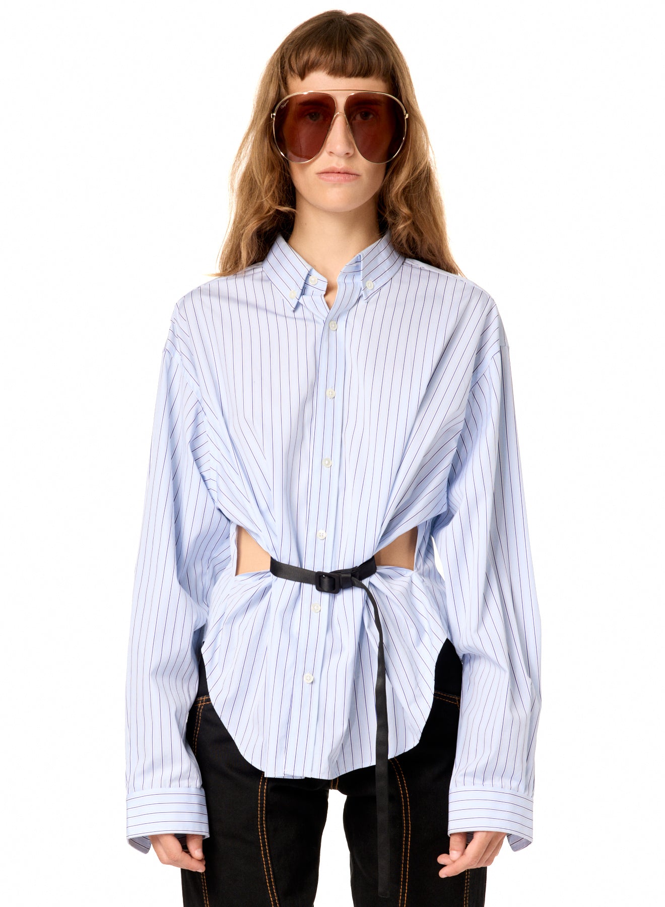 BLUE BELTED SHIRT