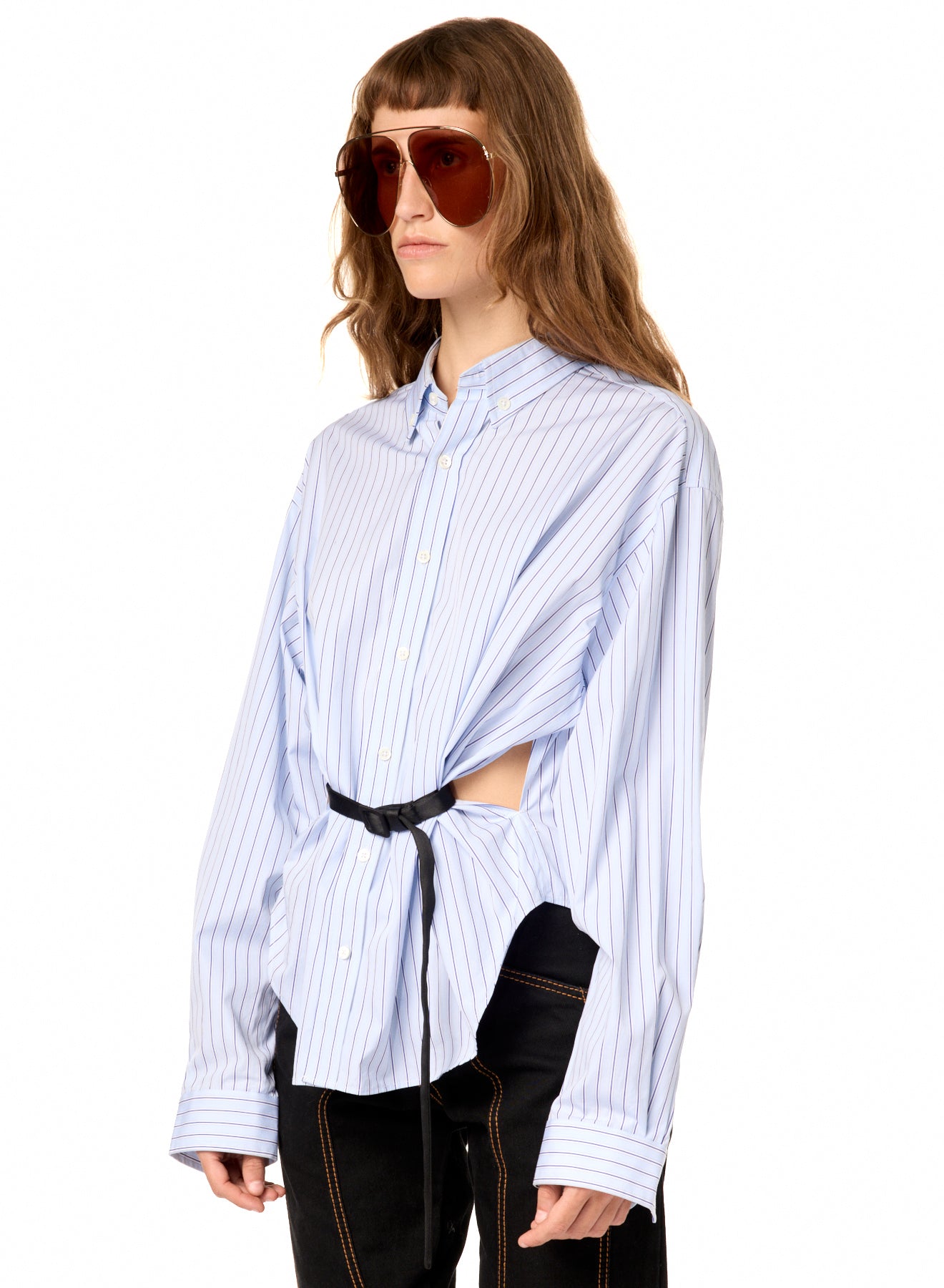 BLUE BELTED SHIRT