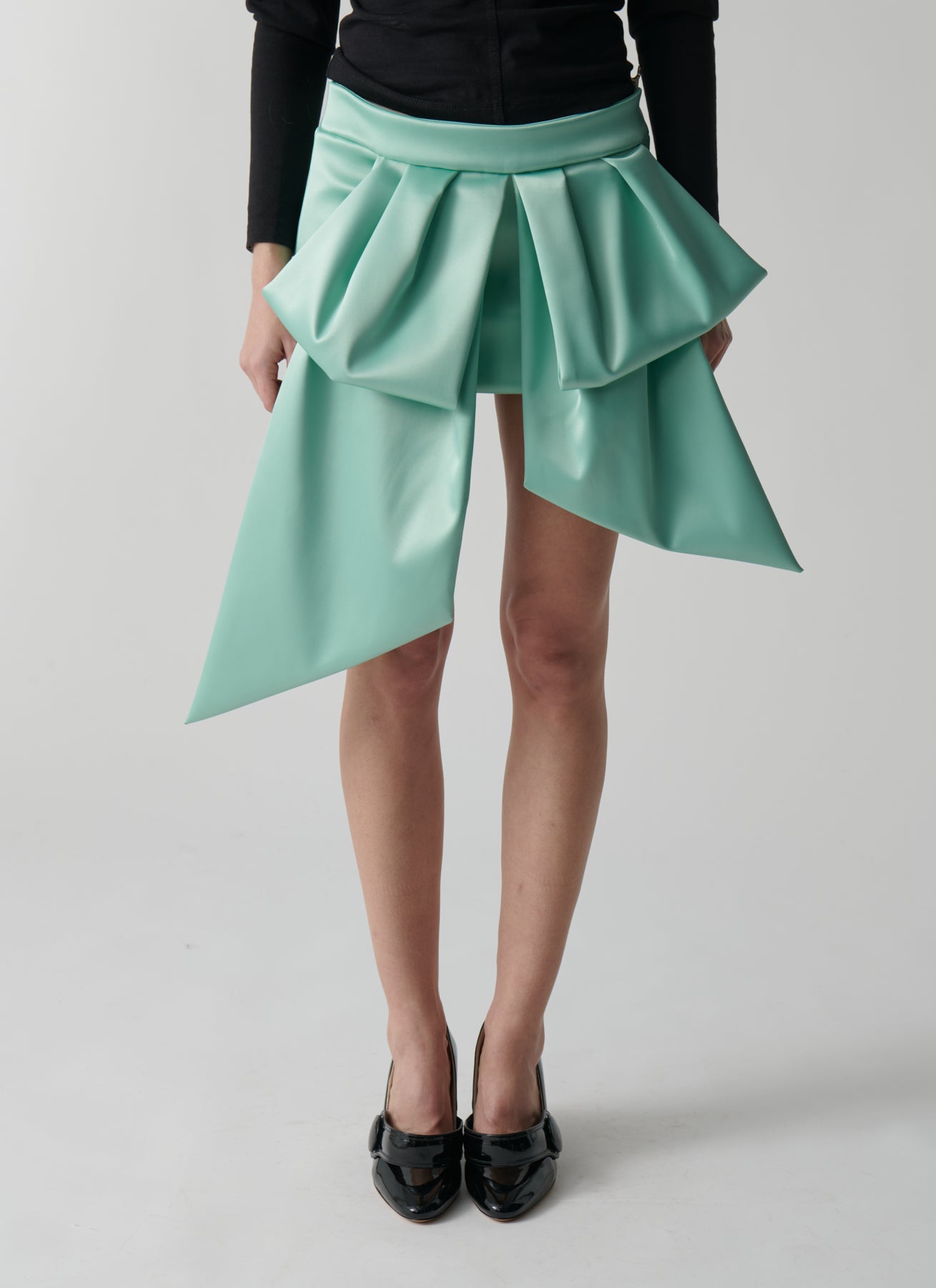 SATIN BOW SKIRT