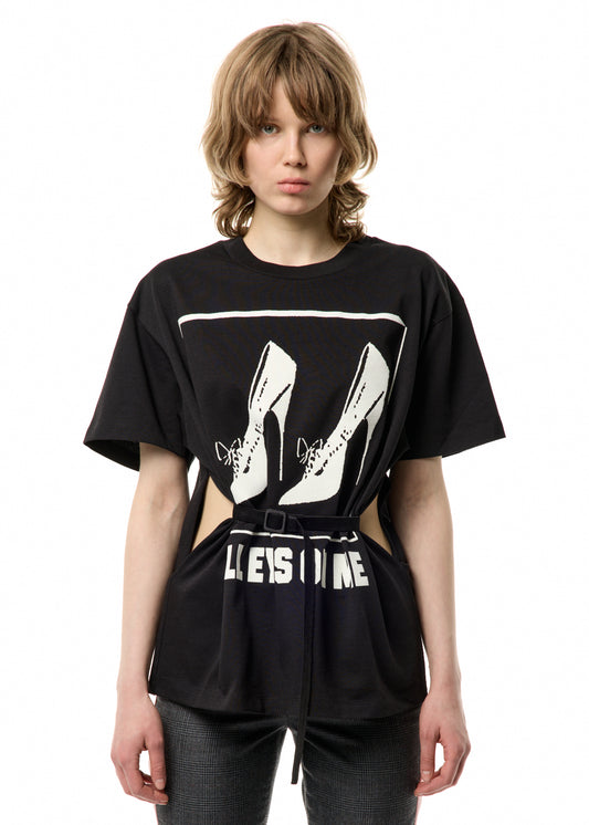 ALL EYES ON ME BELTED T SHIRT