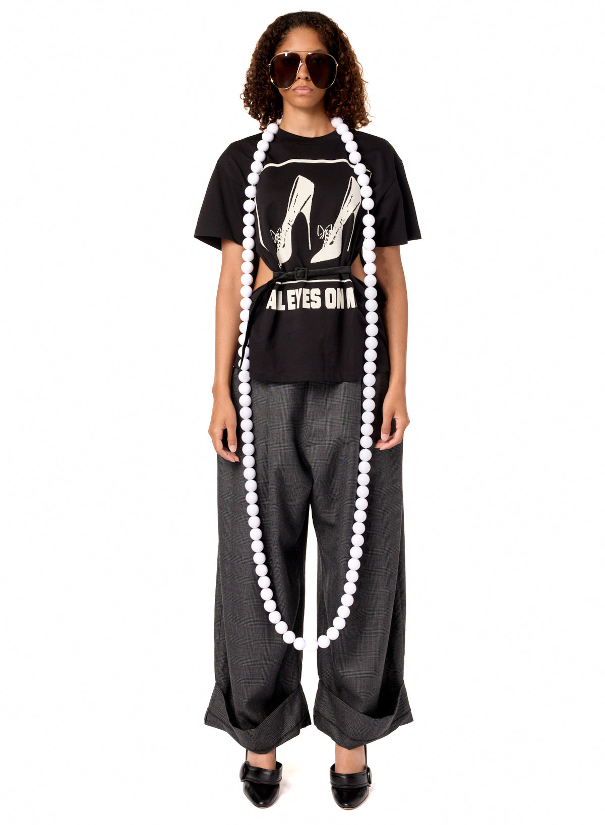 ALL EYES ON ME BELTED T SHIRT