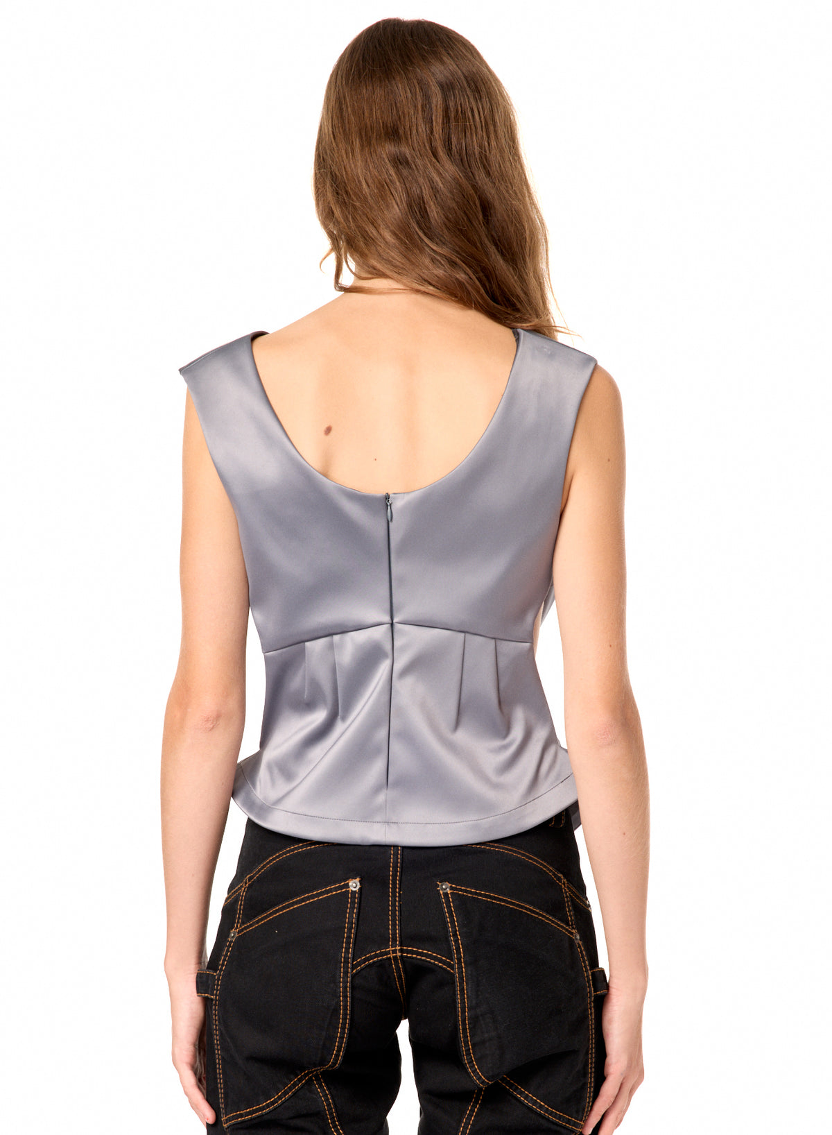 SATIN BELTED TOP